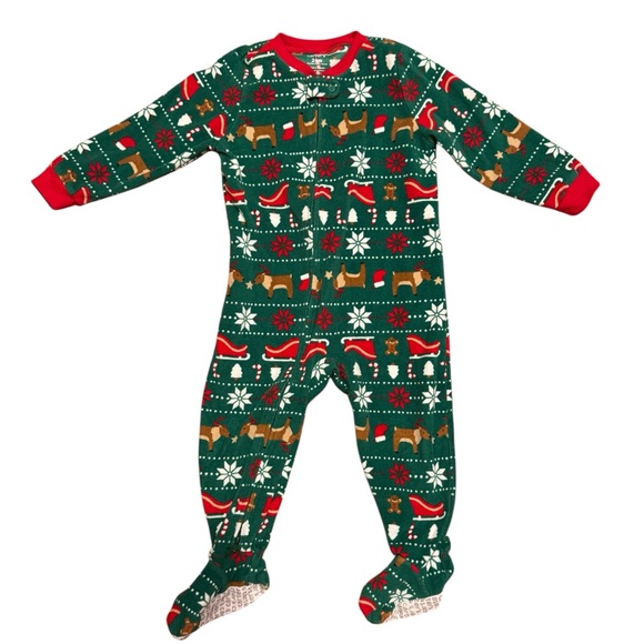 Carter’s Christmas Reindeer Fleece Pajamas - Picture 1 of 4